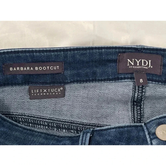 NYDJ Womens Barbara Bootcut Jeans Women’s Size 8 Blue Stretch Lift Tuck - Picture 10 of 13